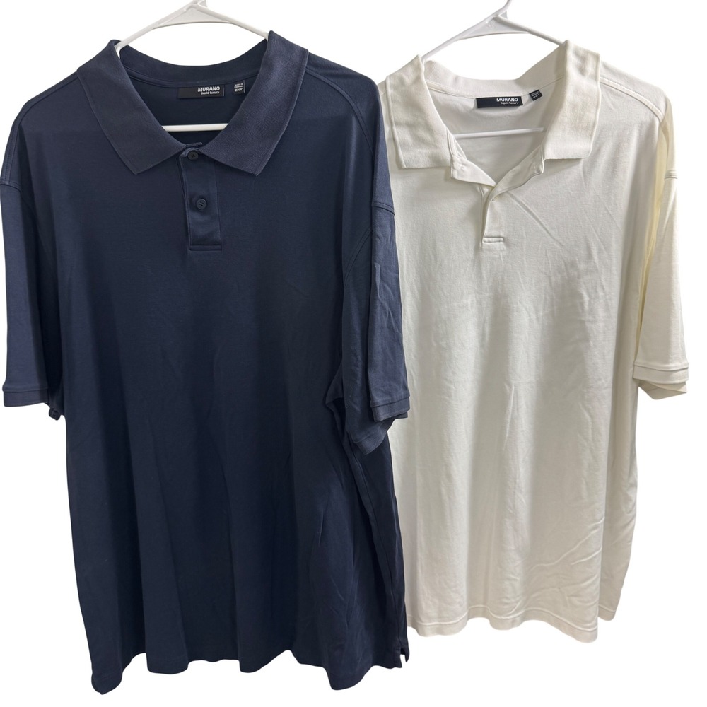 Lot of‎ 2 Murano Liquid Luxury Mens Polo Shirts 2XT Tall 100% Cotton